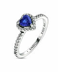 Anillo Corazón Azul – Plata 925.
